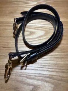 エルメス 旧型 ショルダーストラップ レザー ブラック ゴールド金具 