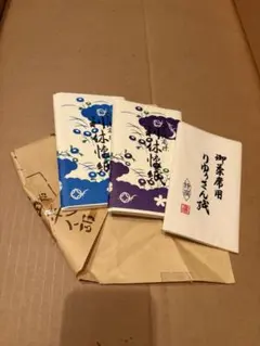 【未使用】高級茶道具特選りゅうきゅう紙&つぼつぼ紋絵懐紙（葡萄・朝顔）3冊セット