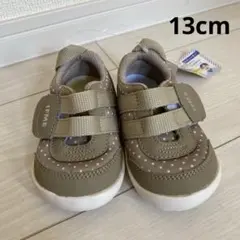 新品未使用　イフミー　ベージュ　ドット　スニーカー　13センチ