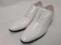 7cm UP シークレット レースアップドレスシューズ ホワイト 結婚式