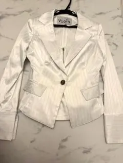 Violet ホワイト ストライプ キャバスーツ