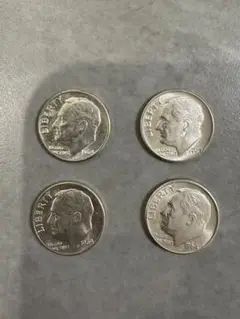 ダイム銀貨 ワシントン25セント銀貨/ワンダイム銀貨 - メルカリ