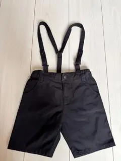 COMME CA ISM サスペンダー付きハーフパンツ ブラック