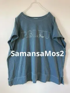 SamansaMos2×MOOMINピグメント加工ゆるTシャツ　くすみグリーン