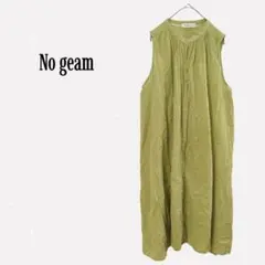 No geam 【M】ノースリーブ ロングシャツワンピース ふんわり イエロー