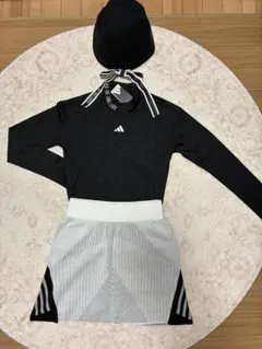 【新品】S アディダスゴルフ ロゴリンク 3点set バケハ＆モックネック＆SK