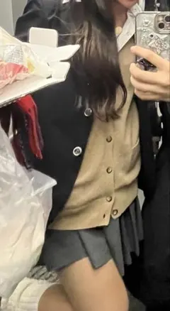 イーストボーイ　カーディガン　キャメル色　ウール100% 11号