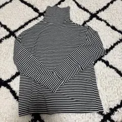 ストライプ タートルネック 長袖トップス　ボーダー