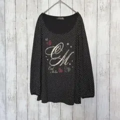 良品★セシルマクビー❤️tシャツ 長袖 スパンコール 水玉 ドット ラブリー M