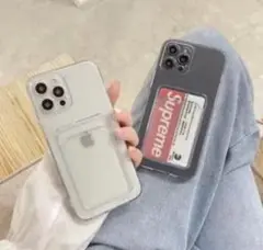 iPhone12/12pro カード入れ付き アイフォンケース トレカ入れ