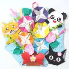 ☆ 折り紙 リース 壁面飾り 「黒猫ちゃんありがとう♡花束・感謝・くま