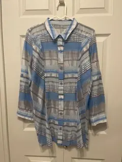 お値下げ中❣️レディース　ストライプ 長袖シャツ Lサイズ