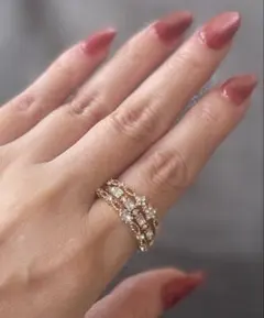 アッシュペーフランス ゴールド スタッキングリング 5個セット 10〜12号 アッシュペーフランス ゴールド スタッキングリング 5個セット