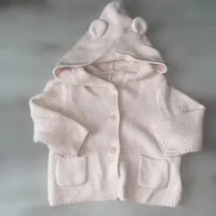 babyGAP クマ耳　薄ピンクカーディガン