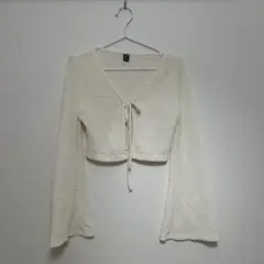 アイボリー クロップドカーディガン