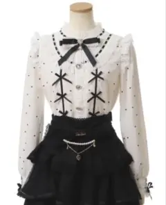 LIZLISA オリジナルハートドットブラウス