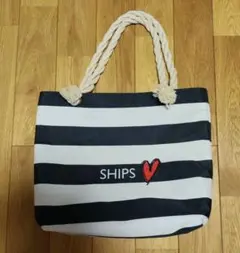 SHIPS トートバッグ ボーダー ハート柄のサムネイル