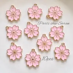 ピンクの桜チャーム 10個 No.22