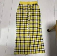 LOWRYSFARM チェック柄スリット入りロングタイトスカート
