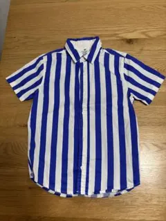 H&M 半袖シャツ 5-6歳 青と白ストライプ