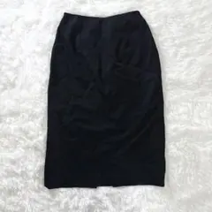 タイトスカート　黒　ウール混　日本製　きれいめ　フォーマル　ビジネス　シンプル