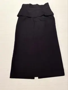 Ezick 重ね着黒タイトロングスカート M
