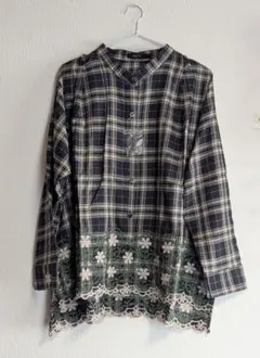 【新品】ANN'S アンズ アズノゥアズ 白い花 刺繍 チュニック Lサイズ