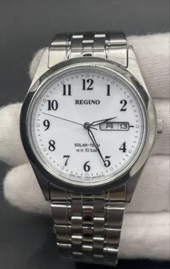 【稼働】REGUNO ソーラー デイデイト 白文字盤 視認性◎のサムネイル