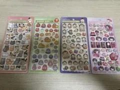 ボンボンドロップシール　和柄　相撲　舞妓　だるま　和猫