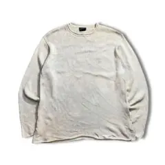 【DKNY】アイボリー クルーネックニット　コットンニット　デザイン古着