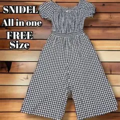 SNIDEL オールインワン ワンピース ギンガムチェック ショートスリーブ