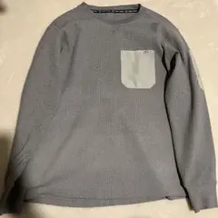 ワークマン　 サーマルストレッチワッフル長袖クルーネック グレー