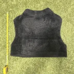 【美品】ICB ブラックニットファーベスト