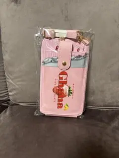 ガーナチョコチャーム付きスマホショルダーポーチ ピンク