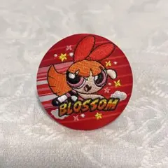 バンダイ　パワーパフガールズ刺繍缶バッジビスケット　ブロッサム
