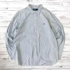 ラルフローレン ストライプシャツ ブルー XXL 2092
