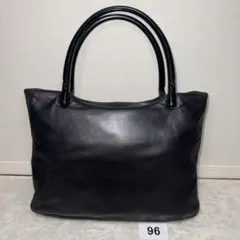 96 美品　プラダ　PRADA オールレザー　トートバッグ　ブラック