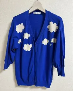 フランシュリッペ カーディガン 青空　雲　鳥　M 刺繍　yukiemon