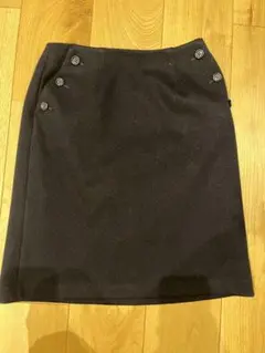 黒 タイトスカート ひざ丈 後ろファスナー ナチュラルビューティーベーシック