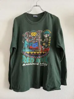 Hanes Beefy-T ロンT 古着 グラフィック 深緑 メンズLのサムネイル