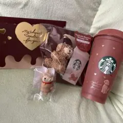 スターバックス バレンタイン　リユーザブルカップ　ベアリスタ　キャップ