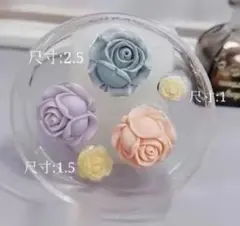 シリコンモールド　バラ　5種作り　薔薇　蕾　花　フラワー　レジン型　粘土　装飾