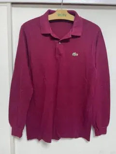 LACOSTE バーガンディ 長袖ポロシャツ