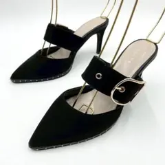 RANDA ランダ ミュール パンプス スタッズ M ブラック 黒 Y1730