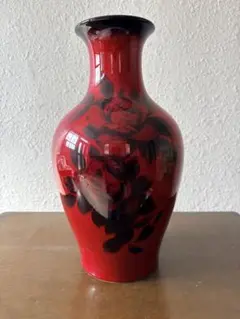 七宝焼 赤透釉 四君子文 花瓶 V 9699A - メルカリ