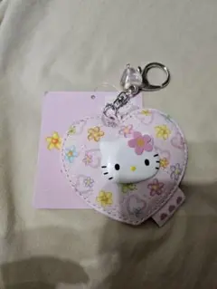 ハローキティ ハート型キーホルダー ミラー付き