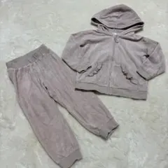 H&M ピンク ベロアセットアップ　90cm