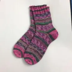 No.61　オパール毛糸で編んだジョグレスソックス