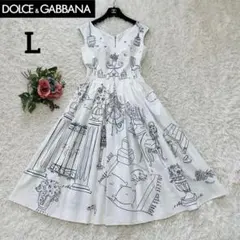 美品✨ドルチェアンドガッバーナ　L コットンロングワンピース　ドレス　イタリア製