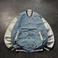 90s FRUIT OF THE LOOMデニムスタジャンボンバージャケット古着